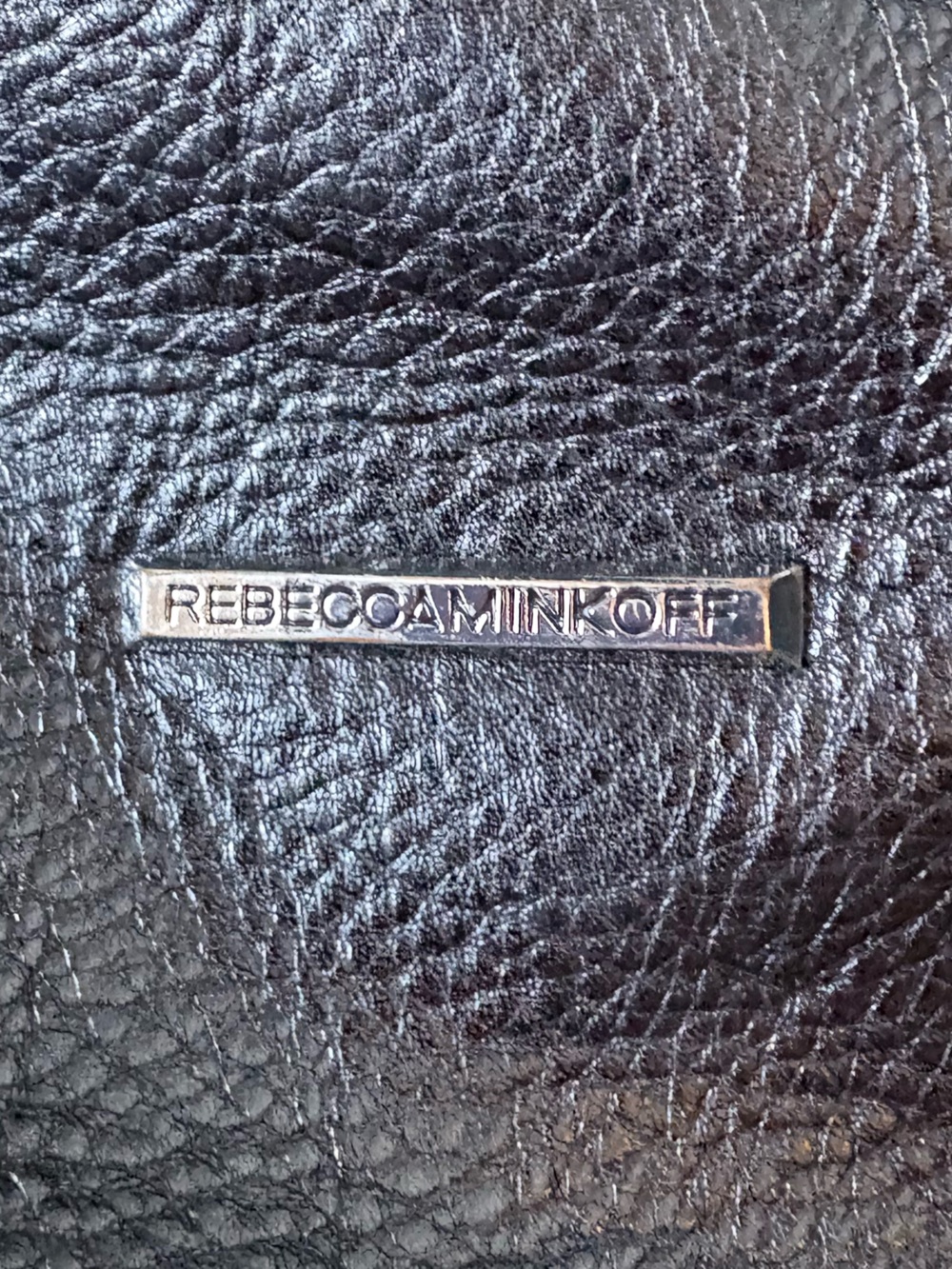 Rebecca Minkoff Black Leather Hobo with Diagonal Silver Zippers - Picture 3 of 5